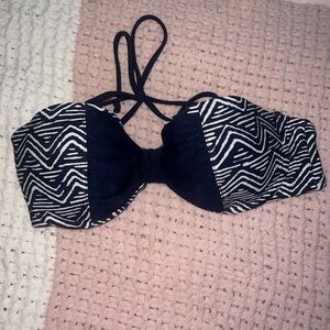 Aerie Navy and White Bikini Top